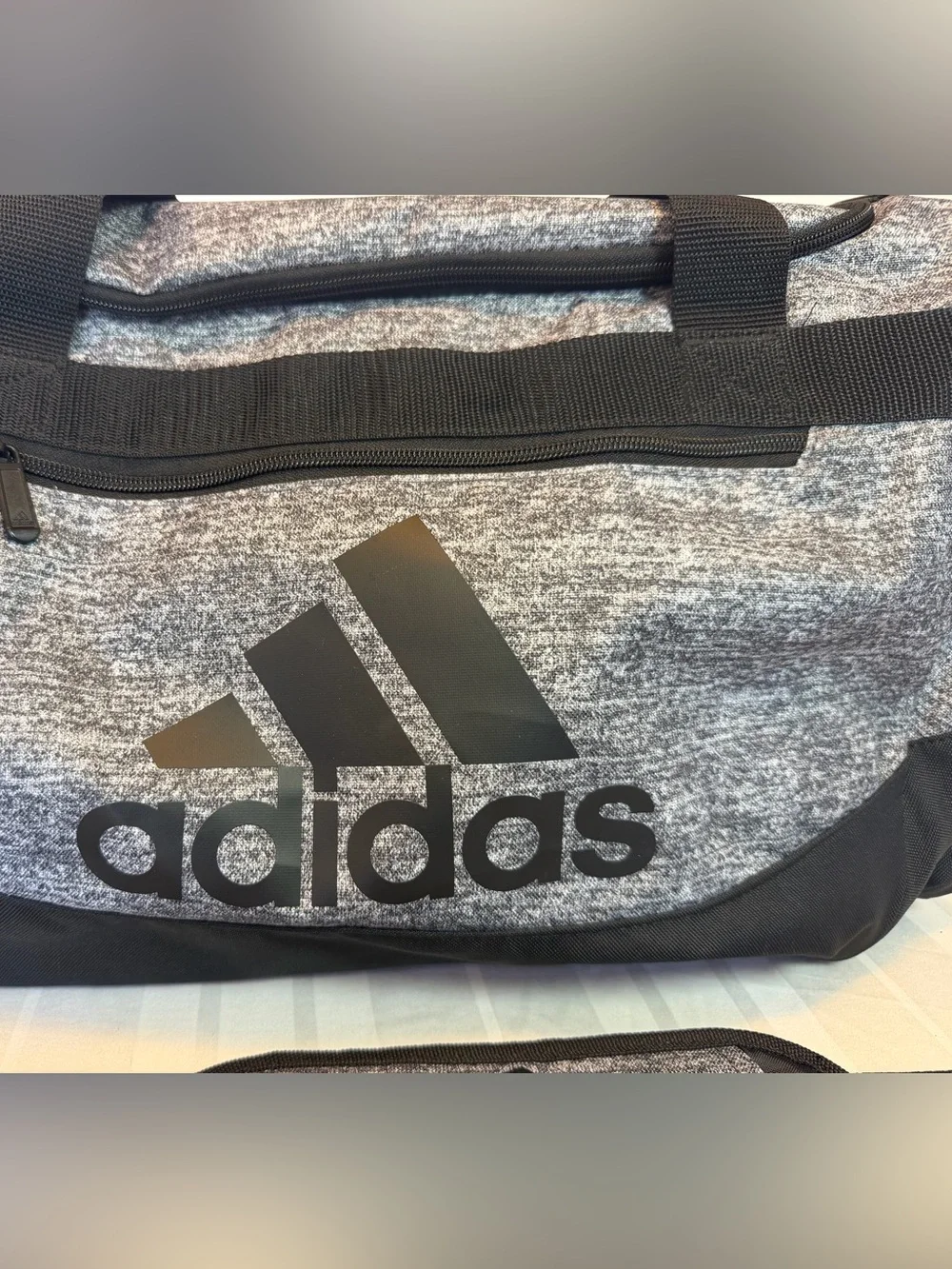 Adidas Defender IV Small Duffel Bag Gray / Black EUC Travel & Gym